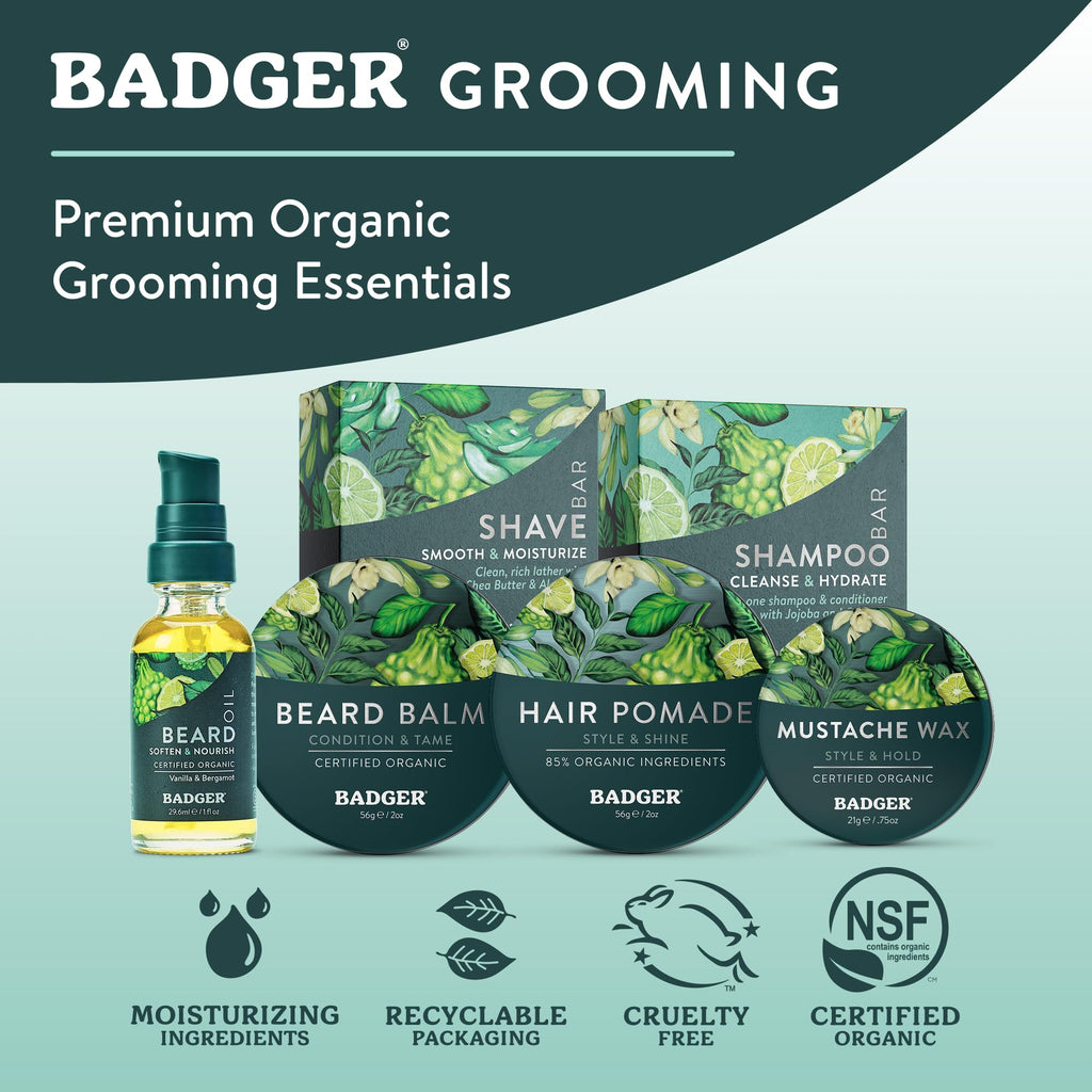 Badger - Organic Leave-In Beard Conditioner, Facial Hair Styling Balm, Non-Greasy Moisturizer and Treatment for Beards and Mustaches - 2 oz, 2 Pack
