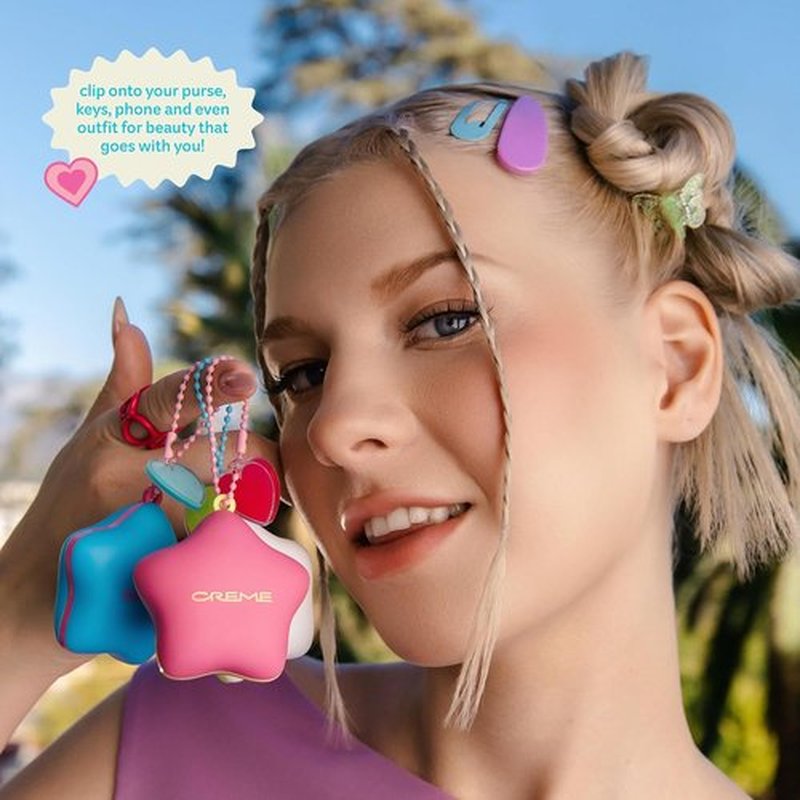 The Crème Shop Plush Pout Lip Butter Lip Balm Key Chain Charm - Hydrating Korean Formula with Peptides & Squalane, Mint