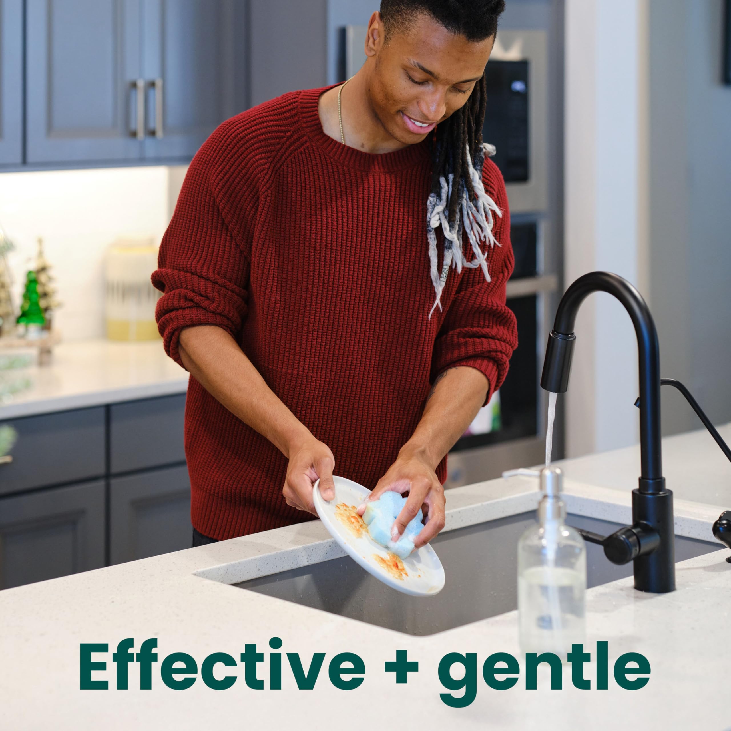 Scotch-Brite Snowflake Non Scratch Scrub Sponge for Cleaning Around the Home, Bathroom & More, Two-Sided Dish Sponge, Multi-Surface Safe, Best for Nonstick Pots and Pans, 1 Pack