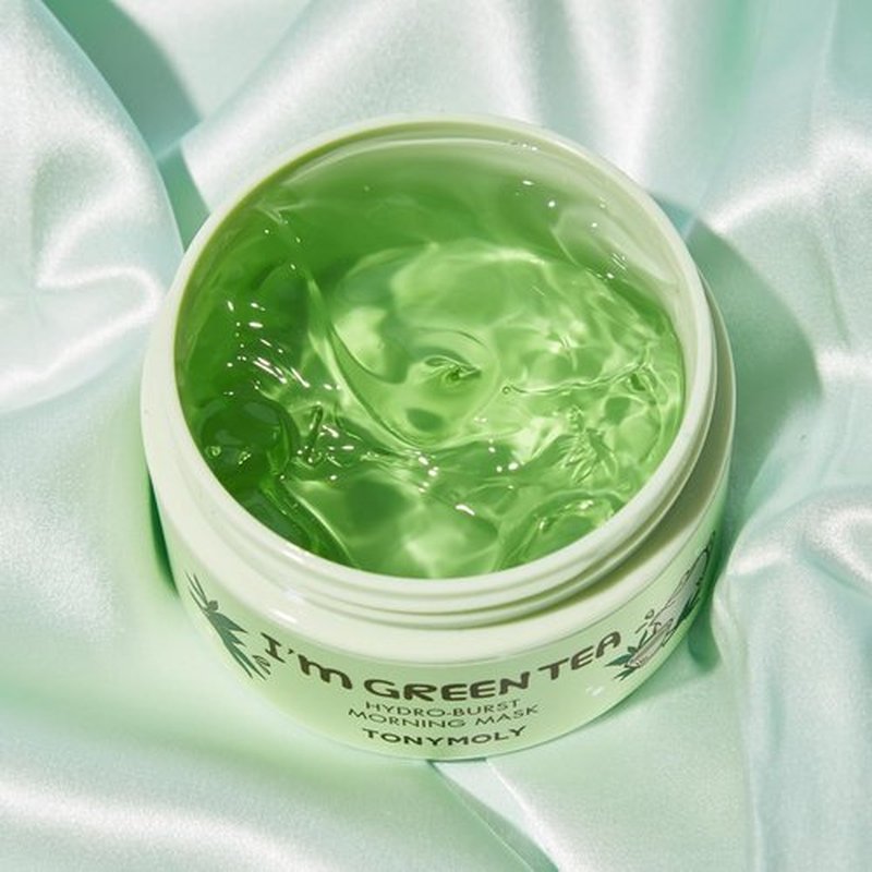 TONYMOLY Green Tea Hydro Burst Morning Mask - Refreshing Gel for Dull Skin | Hydrating & Calming with Green Tea, Bamboo & Centella Extracts