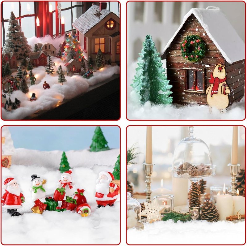 CH HAICHENG Christmas Fake Snow Decorations - Fluffy Cotton-Like Indoor & Outdoor Snow | 350g (12.3oz)