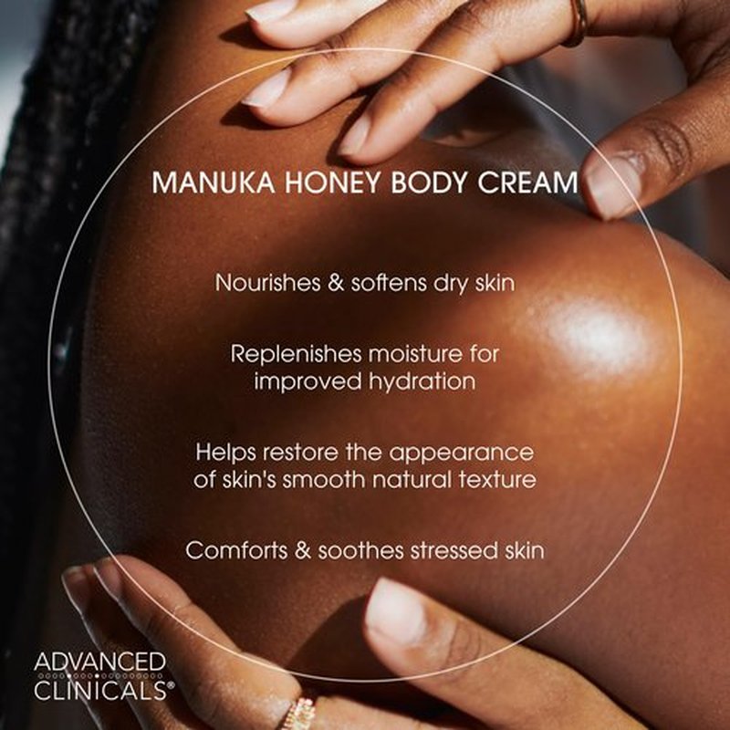 Advanced Clinicals Unscented Retinol Body Lotion & Face Moisturizer + Manuka Honey Body Cream For Women & Men | 2PC Skincare Set Helps Reduce Appearance Of Crepey Skin + Extremely Dry Skin, 2pc Set