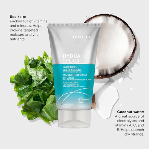 Joico HydraSplash Hydrating Gelée Masque - Replenish Hydration & Boost Shine for Fine to Medium Dry Hair | Enriched with Sea Kelp & Coconut Water