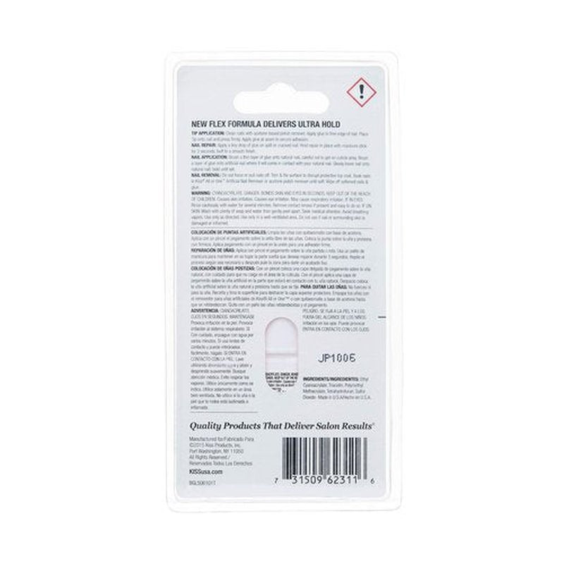 Kiss Powerflex Brush On Nail Glue 0.17 Ounce (Pack of 2)