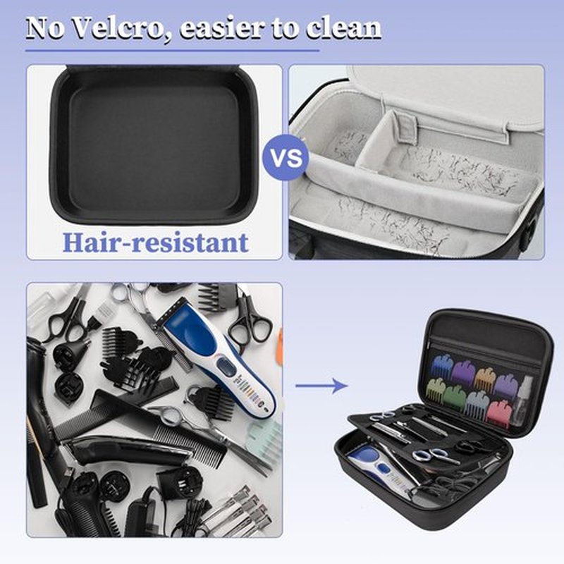 Klawdsky Hard Clipper Case for Barbers, Hair Clippers Travel Case for Hatteker/Oneisal/Wahl 5star/Andis Razor Guard Grooming Kits, Hair Cutting Barber Supplies Holder, Trimmer Organizer Storage Bag