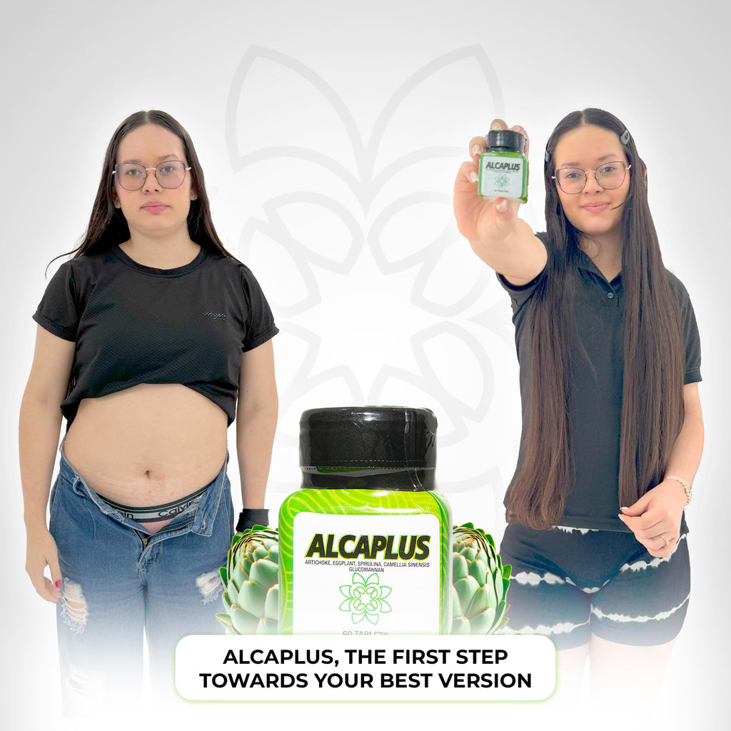 Alcaplus Original Natural Weight Loss Pills for Detoxifying and Controlling Appetite, Herbal Supplement with Artichoke, Eggplant, Spirulina, Green Tea, and Glucomannan