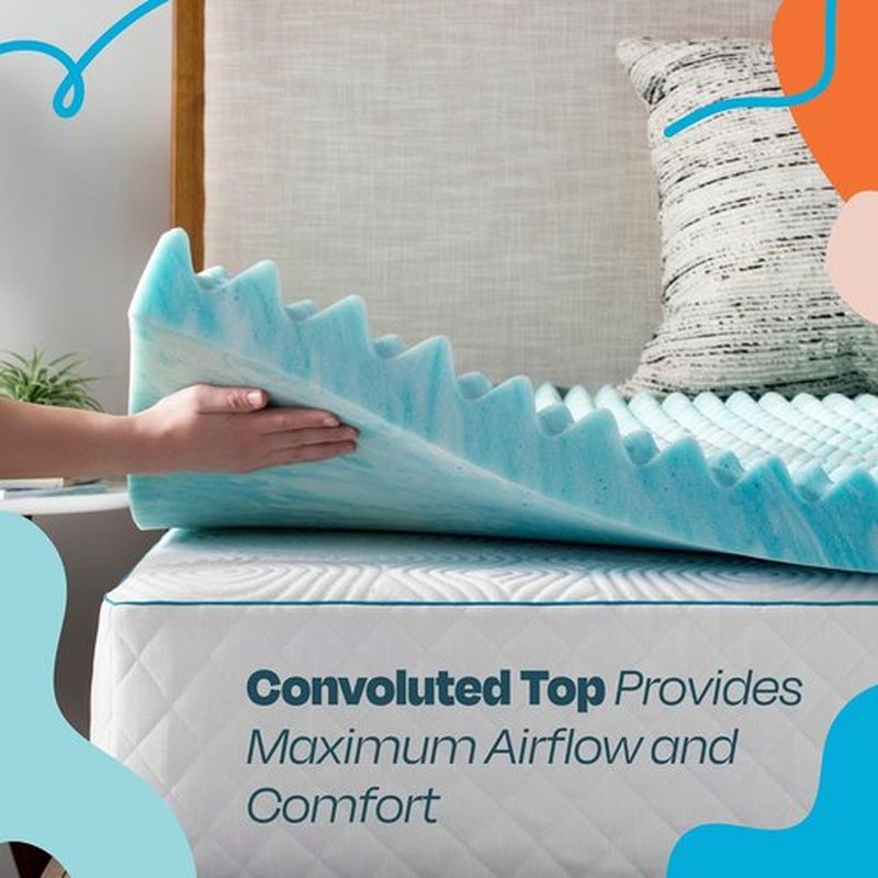 Linenspa 2 Inch Gel Memory Foam Mattress Topper - Reversible Egg Crate Design for Comfort - Twin Size
