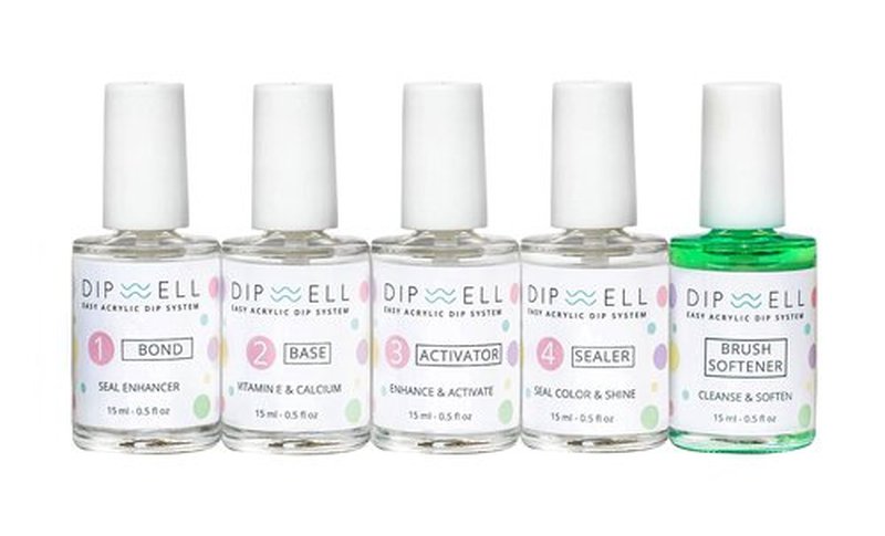 DipWell Acrylic Nail Kit - Clear Acrylic Powder, Liquid, Brush & Powder (Natural, Durable, No UV/LED, Made in USA)