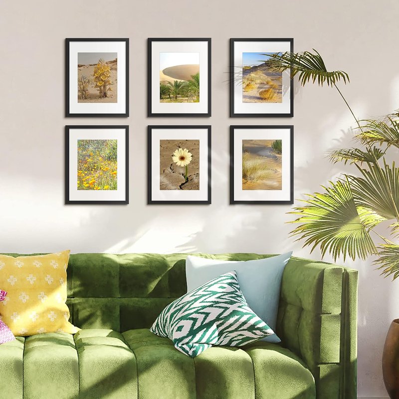 Upsimples 11x14 Picture Frame - Versatile Display for 8x10 Photos with Mat or 11x14 Without Mat - Black