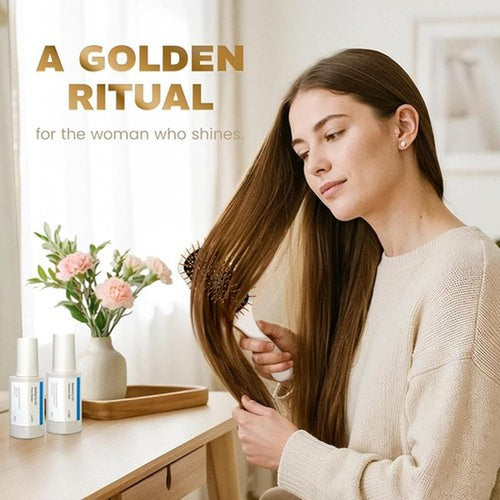 24K Gold Plated Gua Sha Hairbrush - Anti-Static Scalp Massager & Detangler for All Hair Types