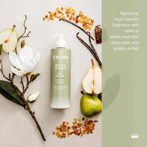 Cremo Pear Blossom Body Wash - Moisturizing Formula with Delicate Floral Notes | 16 Fl Oz