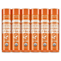 Dr. Bronner’s Organic Lip Balm - Natural, Moisturizing & Petroleum-Free | 6-Pack (.15oz) - Orange Ginger