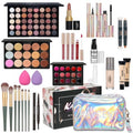 Full Makeup Kit for Girls - Eyeshadow Palette, Lip Gloss & Lipstick, Makeup Brushes, Foundation, Concealer, Mascara, Powder, Makeup Bag