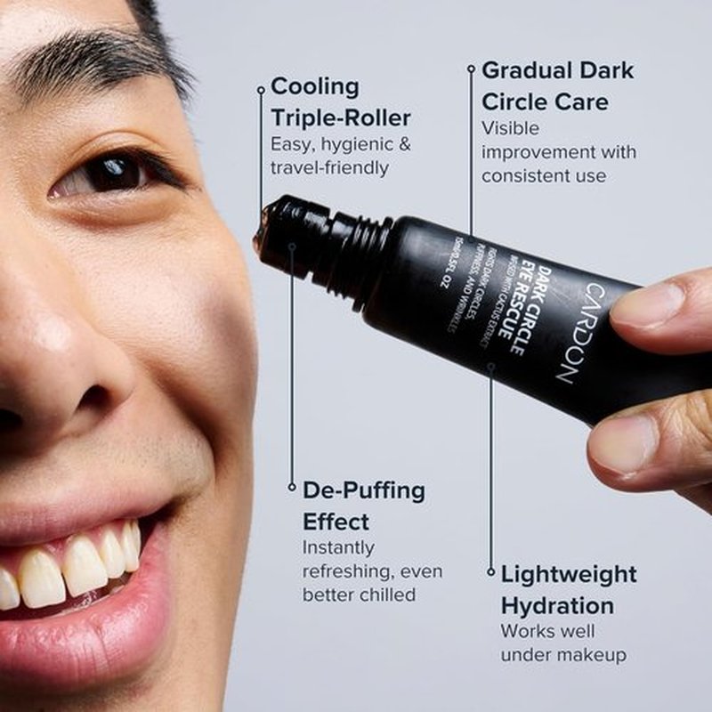 Cardon | Dark Circle Rescue Eye Roller | Under Eye Massager for Puffiness, Bags & Wrinkles | Peptides & Niacinamide