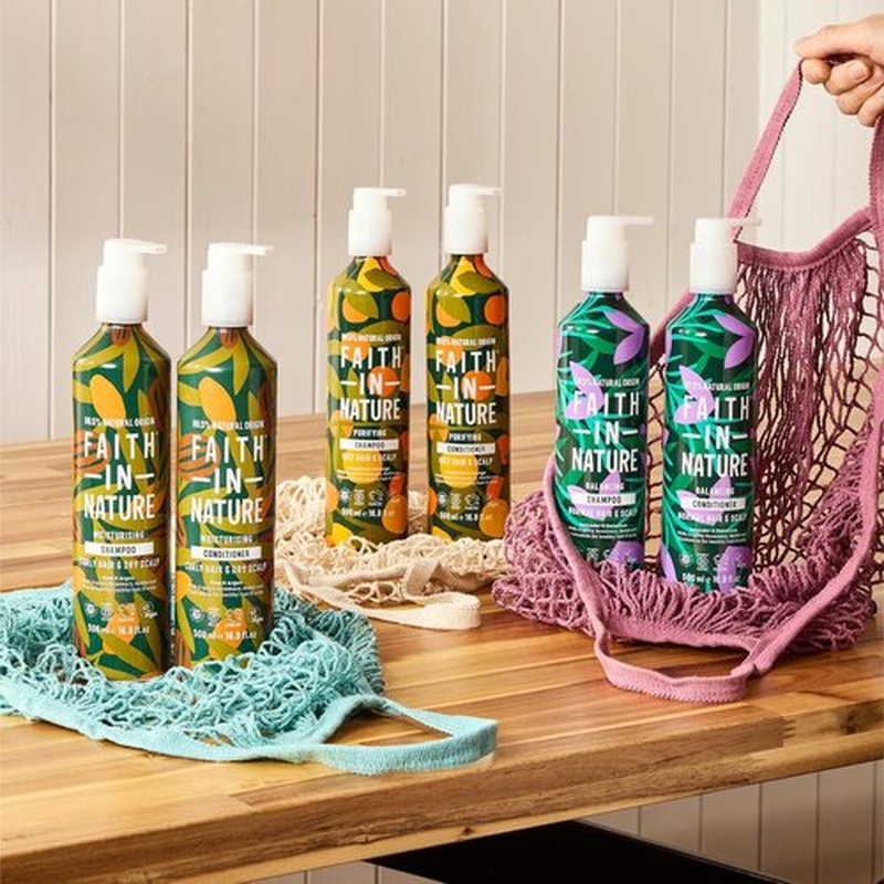 Faith In Nature Natural Aluminium Bottle Shampoo - Vegan & Cruelty Free, No SLS or Parabens - 16.9 fl oz, Grapefruit & Orange