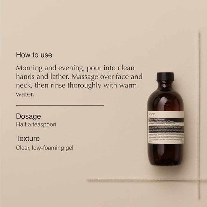 Aesop Fabulous Face Cleanser - Gently Purifying & Hydrating Olive-Derived Formula | 6.7 oz