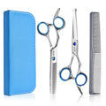 ULG Hair Cutting Scissors for Kids, Safety Round Tip Baby Hair Cutting Kit, Haircut Scissors Set with Thinning and Cutting Shears, Comb & Storage Bag, 6.5” Hair Shears Set for Children, Toddlers, Pets