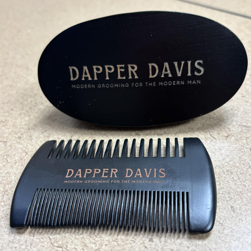 Dapper Davis Beard Brush and Comb Set for Men | Boar Bristle Beard Brush & Wooden Beard Comb | Beard Grooming Kit for Softening, Detangling & Styling Facial Hair