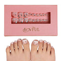 LOVFUL Handmade Acrylic Press on Toenails Berry Shake | Salon Quality 20 PCS Free Size Toe Nails | Reusable Fake Nails for Toe | T56