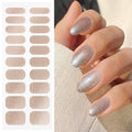 JMEOWIO Gel Nail Stickers Rose Gold Glitter Semi Cured Gel Nail Strips Wraps UV/LED Nails Art Design Decoration Accessories