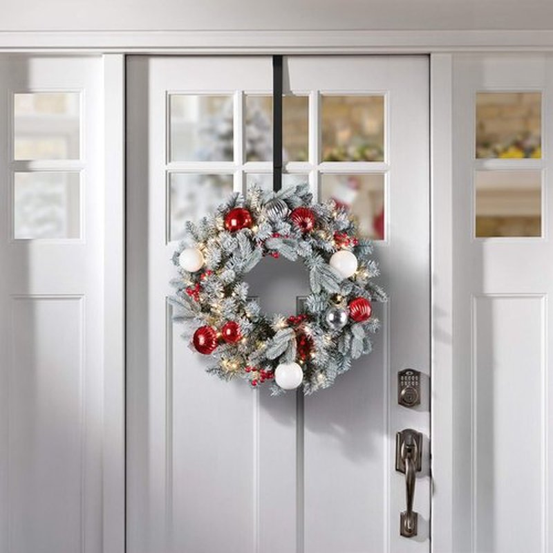 Haute Decor Adjustable Wreath Hanger - Versatile Matte Black Design for All Door Sizes
