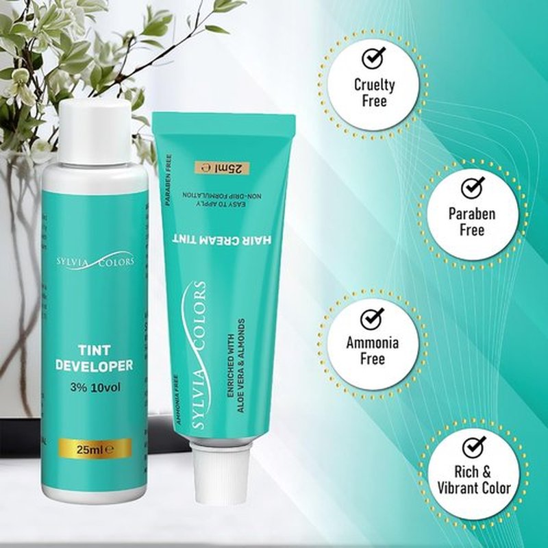 Skiennix Professional Dark Brown Hair Tint Kit - Waterproof Root Touch-Up Color, 25ml, Lasts 4-6 Weeks