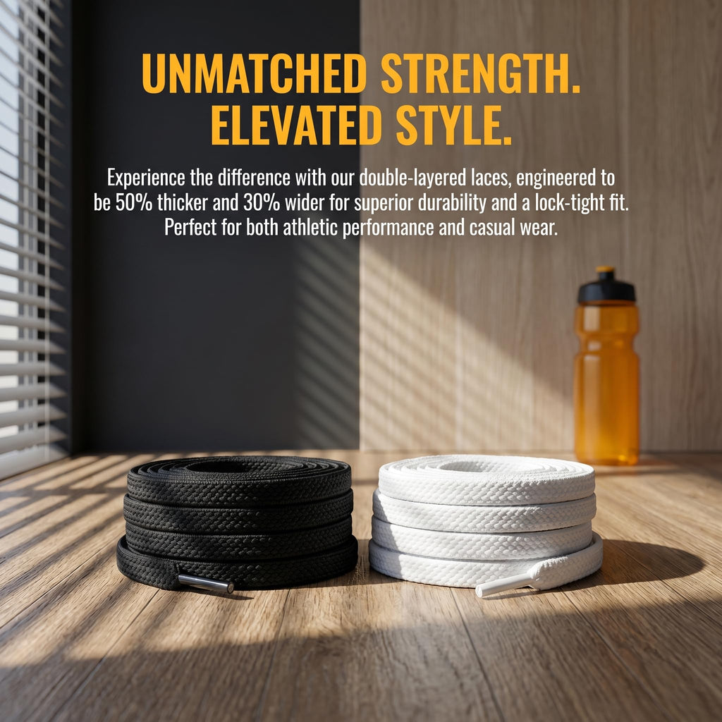 Lukibrivi 2 Pair Flat Elastic Shoe laces 5/16" Wide Shoelaces for Athletic Running Sneakers Shoes Boot Strings, Athletic Shoelaces in 47"-55" for Sports Shoes (Black, 55")