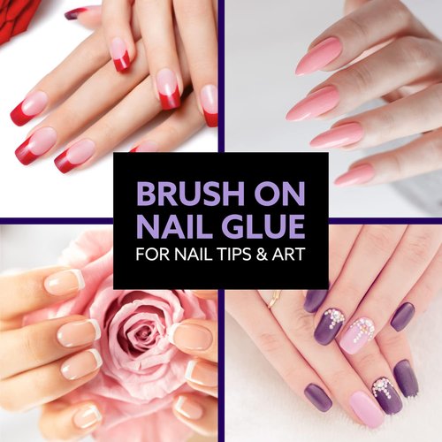 Brush On Nail Glue for Press On Nails, Extra Strong for Acrylic, Waterproof for Fake Nails Long Lasting Nail Glue, Professional for Nail Tips (8ml)