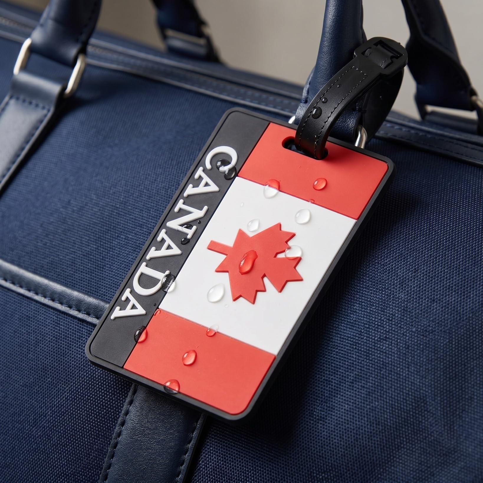Didiseaon Luggage Labels for Suitcases - 2 Pack Canadian Flag PVC Baggage Identifier with Privacy Card, Lightweight Suitcase Markers with Secure Strap for Luggage Backpack Handbag
