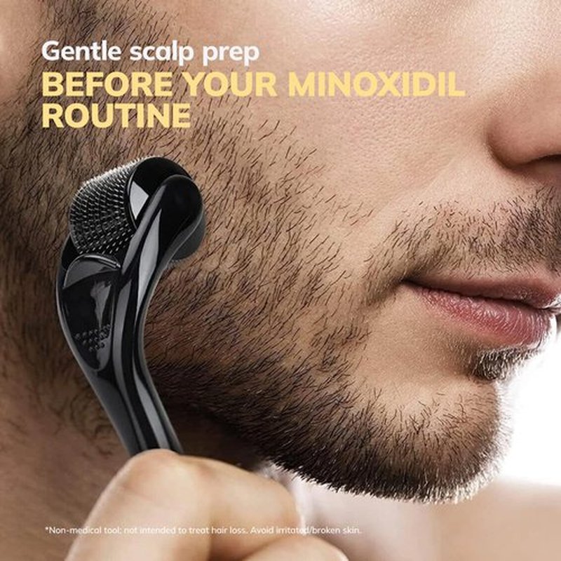 5% Minoxidil Hair Grouth Kit for Men and Women with 0.25 mm Skin Roller – Hair Regrowth Spray & Beard Growth Kit – Targets Thinning Hairlines, Crowns & Patchy Beards – Non-Greasy, Fast-Drying 60ML