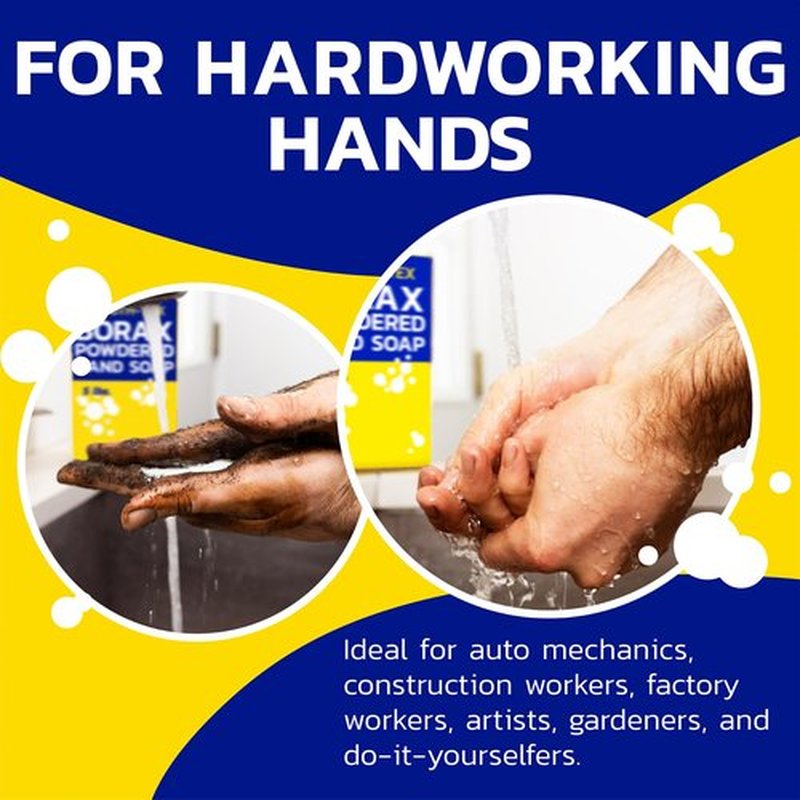Banner Chemical Smooth-Tex Borax Powdered Hand Soap - Heavy Duty Industrial Hand Wash - Removes Grease, Grime and Oil from Hands for Mechanics & Industrial Workers, Compare to Boraxo - 5 lbs (1 Pack)