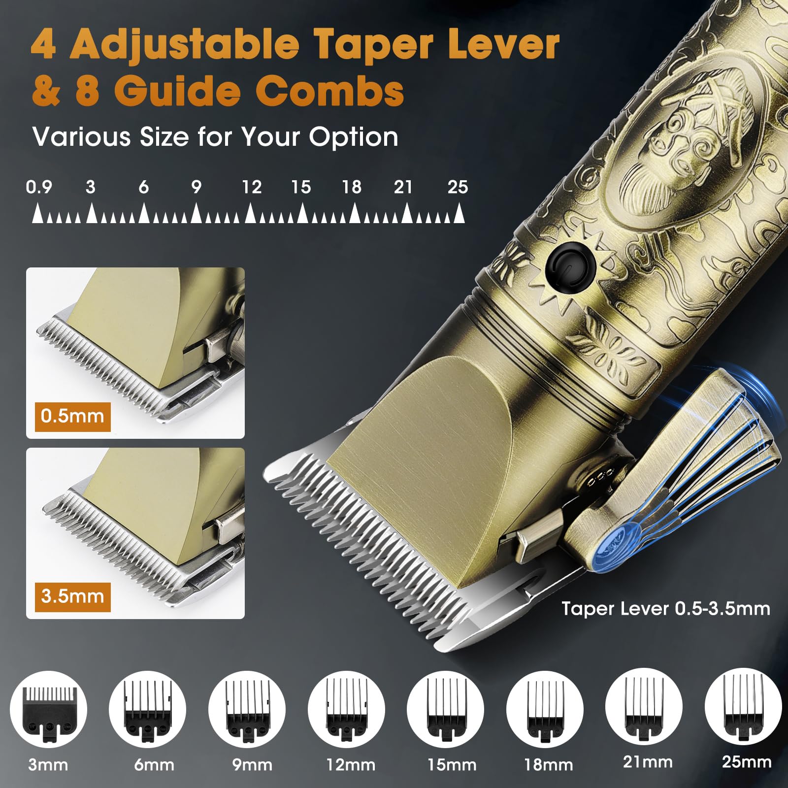Dumite Professional Hair Clippers for Men,3 in 1 T-Blade Trimmer,Nose Hair Electric Shavers,Cordless Barber Clippers, Bald Hairdressing and Razor Shavers Set Hair Cutting Kit Gift for Men