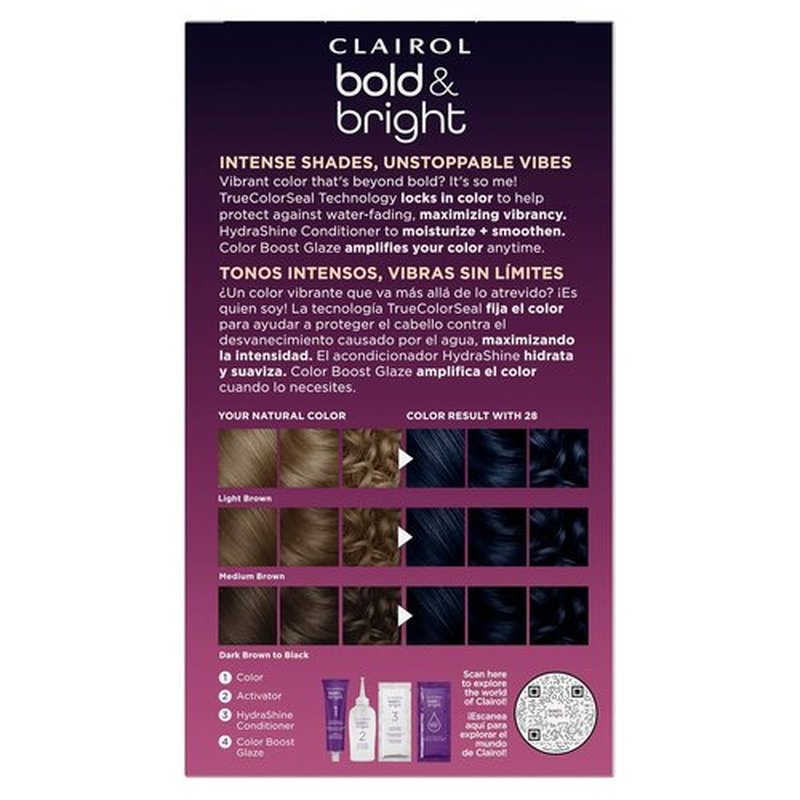 Clairol Bold & Bright Hair Dye - Wild Blackberry Permanent Color, Single Pack (28)