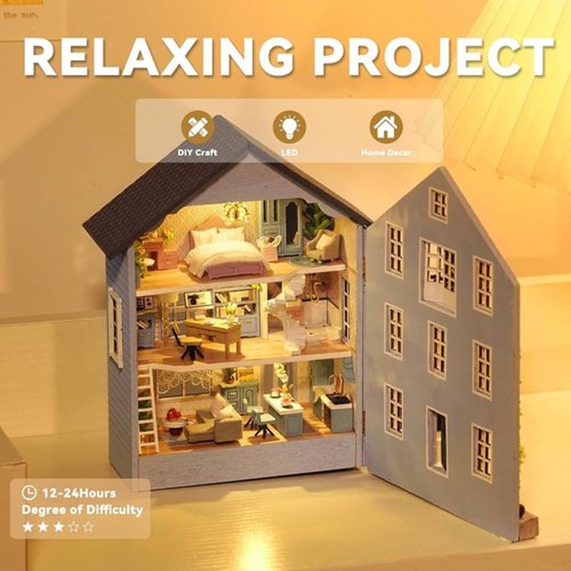 Flever Dollhouse Miniature DIY Kit - Creative Room with Furniture | Perfect Romantic Valentine's Gift
