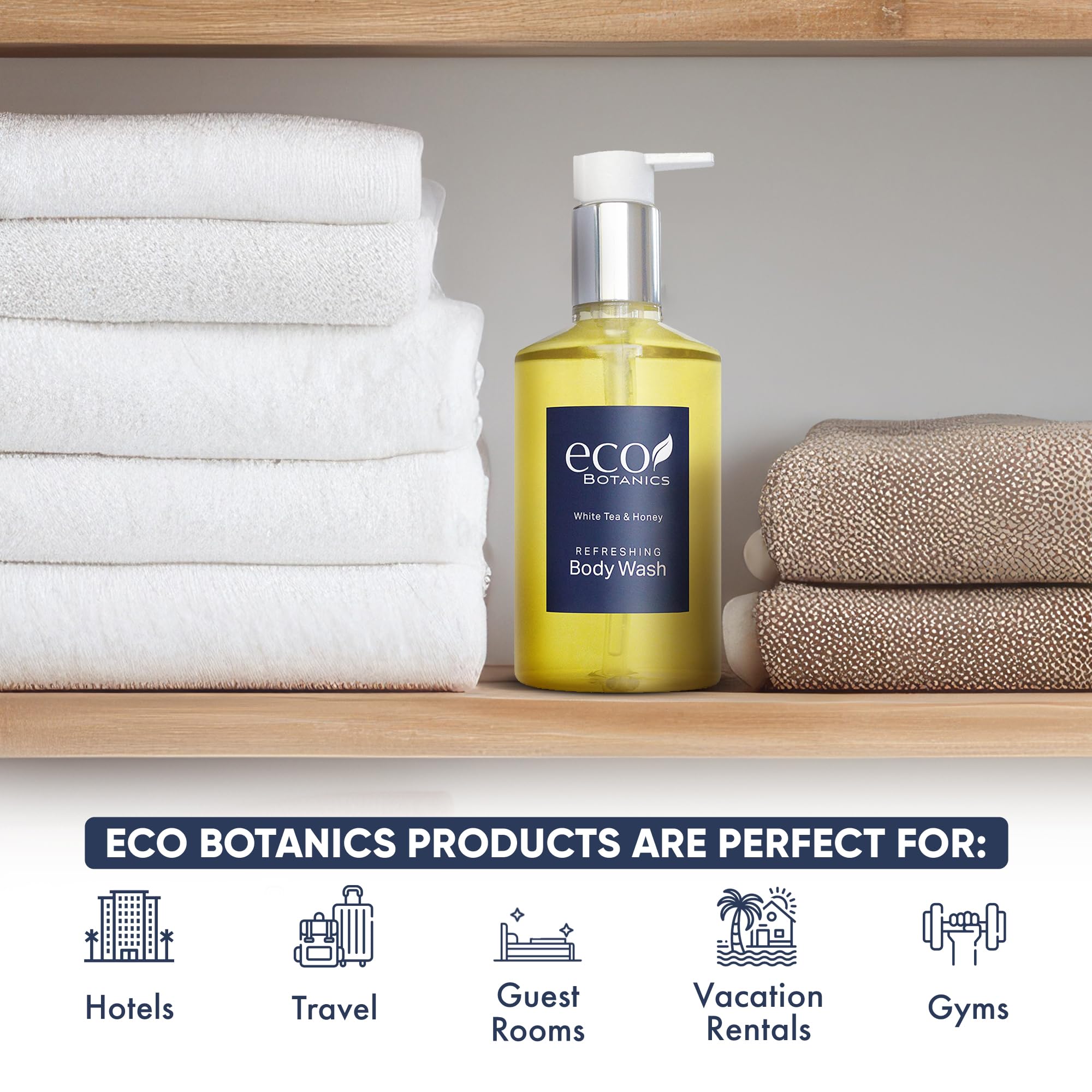 Terra Pure Eco Botanics Body Wash, Retail Size Hotel Amenities, 10.14 oz. (Single)