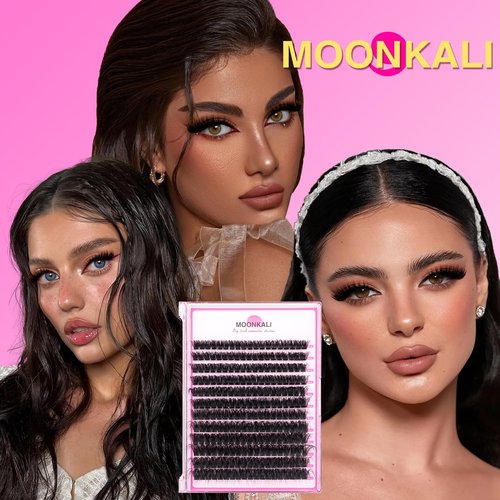 MOONKALI Lash Clusters Wispy 100D Volume Eyelash Clusters 12-20mm Mix Length Individual Lashes D Curly Cluster Eyelash Extensions Mink Thick Volume Eyelashes Extension Clusters for Beginners