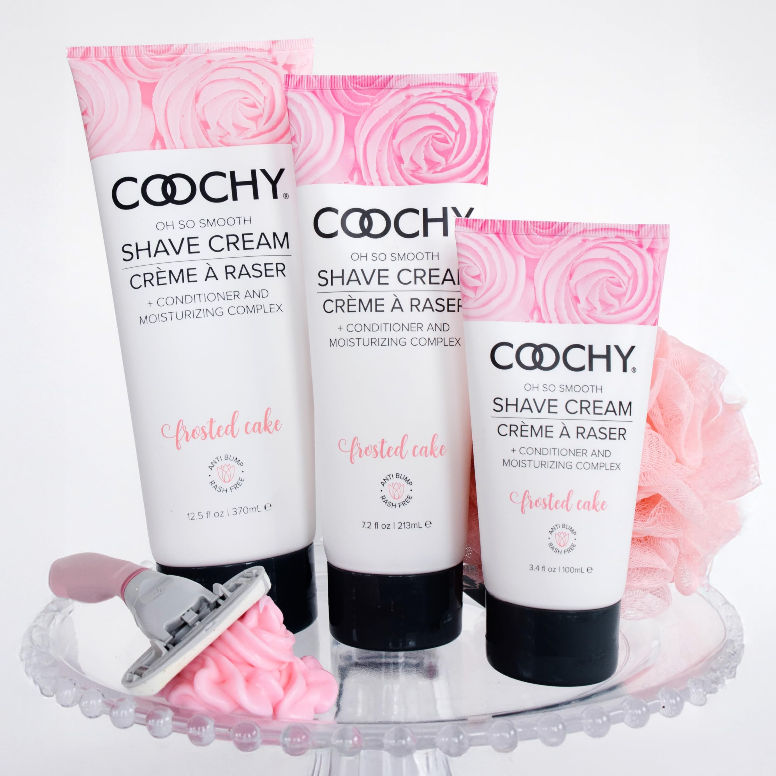 Coochy Shave Cream - Moisturizing Shave Lotion - Gentle Intimate Shaving Cream - For Bikini Area, Underarms, Legs & More - Rash-Free, Hydrating Formula - 12.5 oz, Frosted Cake