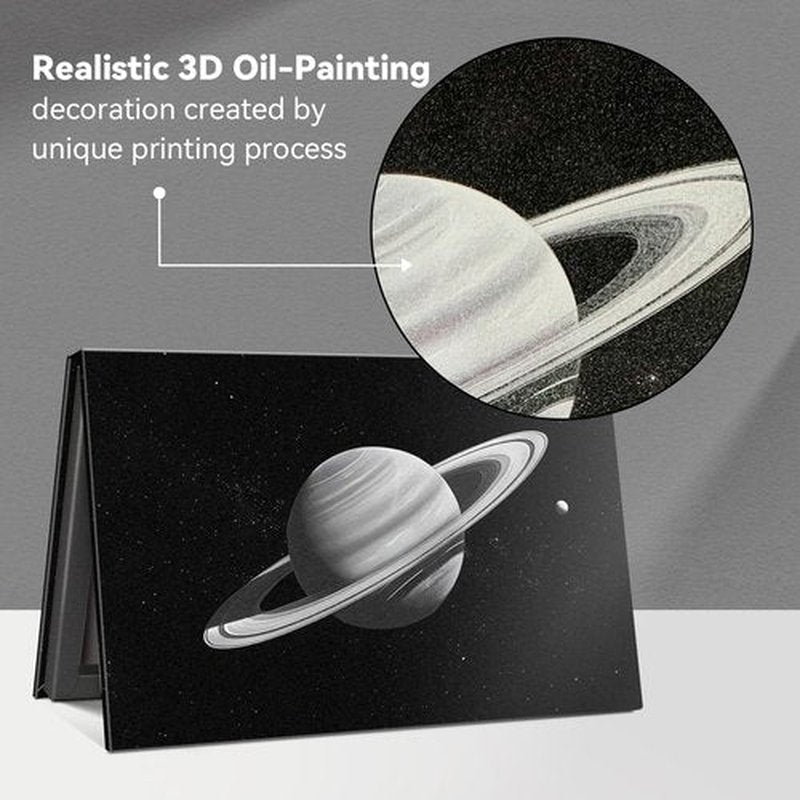 Empty Magnetic Eyeshadow Palette, Makeup Pans Organizer With Mirror Inside, 3D Frosted Finish Art Paper Palette (Cosmic Mystery)