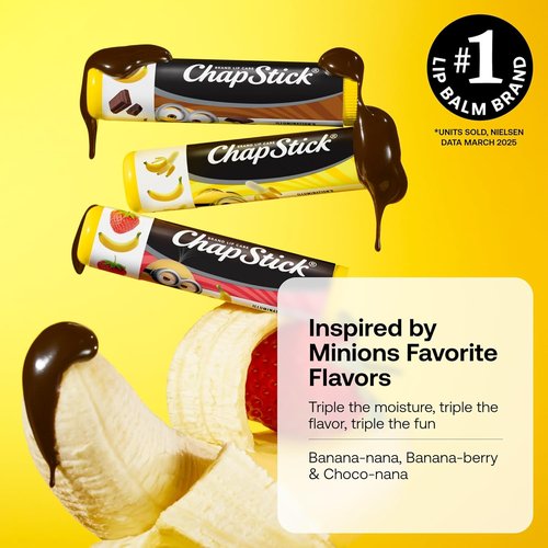 ChapStick Lip Balm Set - Minions Banana-Nana & Variety Pack (6 Sticks) | Fun Party Favors for Kids, 0.15 Oz Each