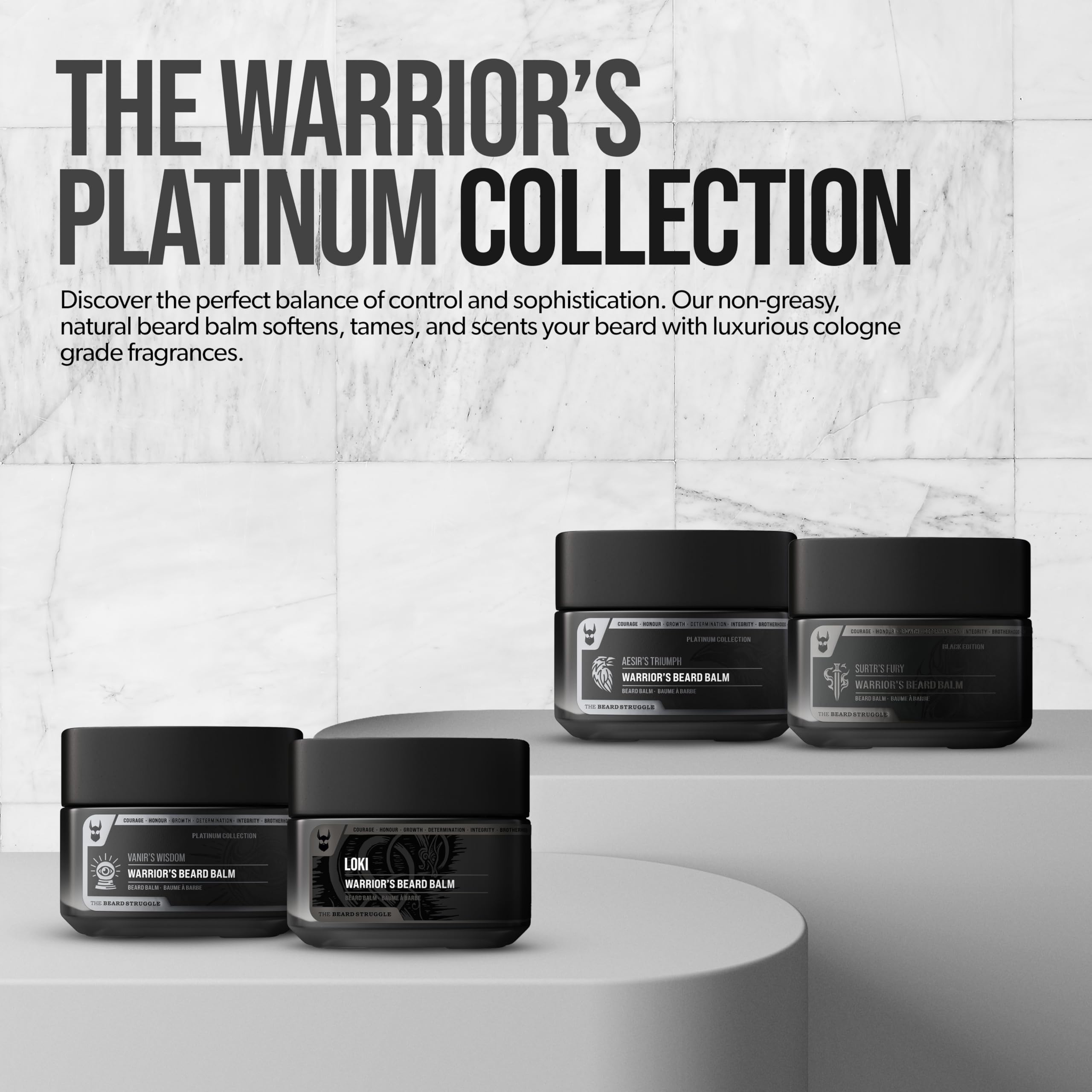 The Beard Struggle - Warrior's Beard Balm - 50g / 1.76 US. oz. Warrior-Glass Jar