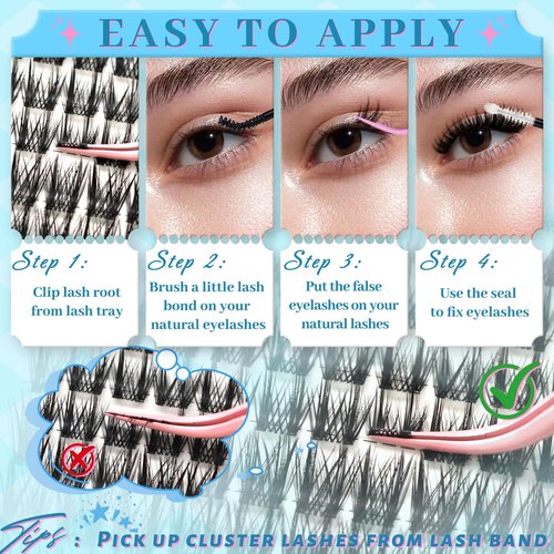 Manga Lash Clusters with Invisiable Bond 10-16mm Fluffy Lash Clusters Spiky Eyelashes Cluster Wispy 144pcs Lashes Cluster Look Like Lash Extensions (Spikeflick)