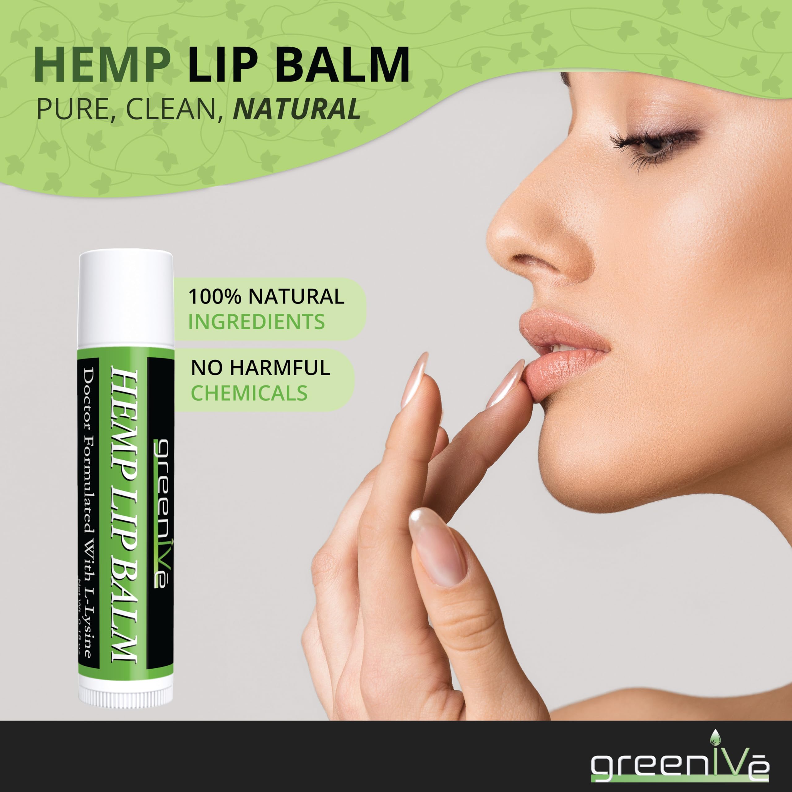 GreenIVe Hemp Lip Balm, Vegan, Omegas 3 & 6, Vitamin E, L-Lysine, Hydrating Handcrafted (5)