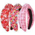 IDDFEVE 3Pcs Valentine's Day Headbands for Women, Heart Love Holiday Knotted Hair Hoops, Festive Gift Hair Accessory (Colorful Heart)