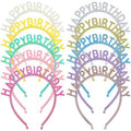 Lawie 10 Colors Pack Bulk Candy Rainbow Colorful Pearl Plastic Happy Birthday Headbands Skinny Hair Bands for Women