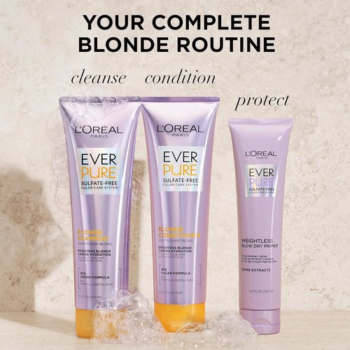 L'Oreal Paris EverPure Blonde Conditioner - Sulfate-Free Formula for Color-Treated Hair, 8.5 Fl Oz