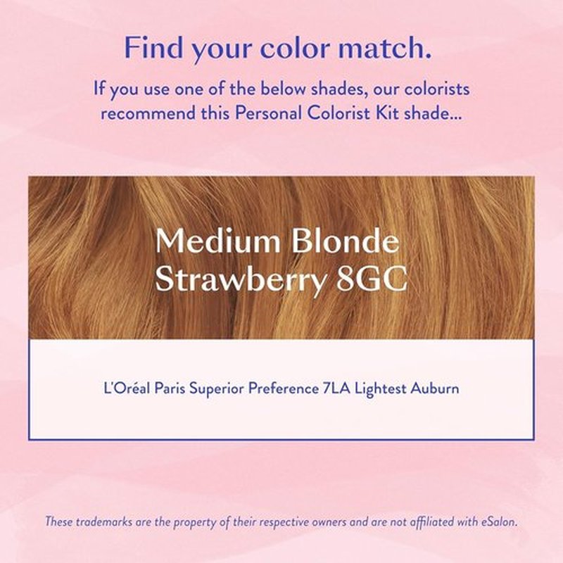 eSalon Permanent Hair Color Kit - Medium Blonde Strawberry | Ammonia-Free Formula for 100% Gray Coverage