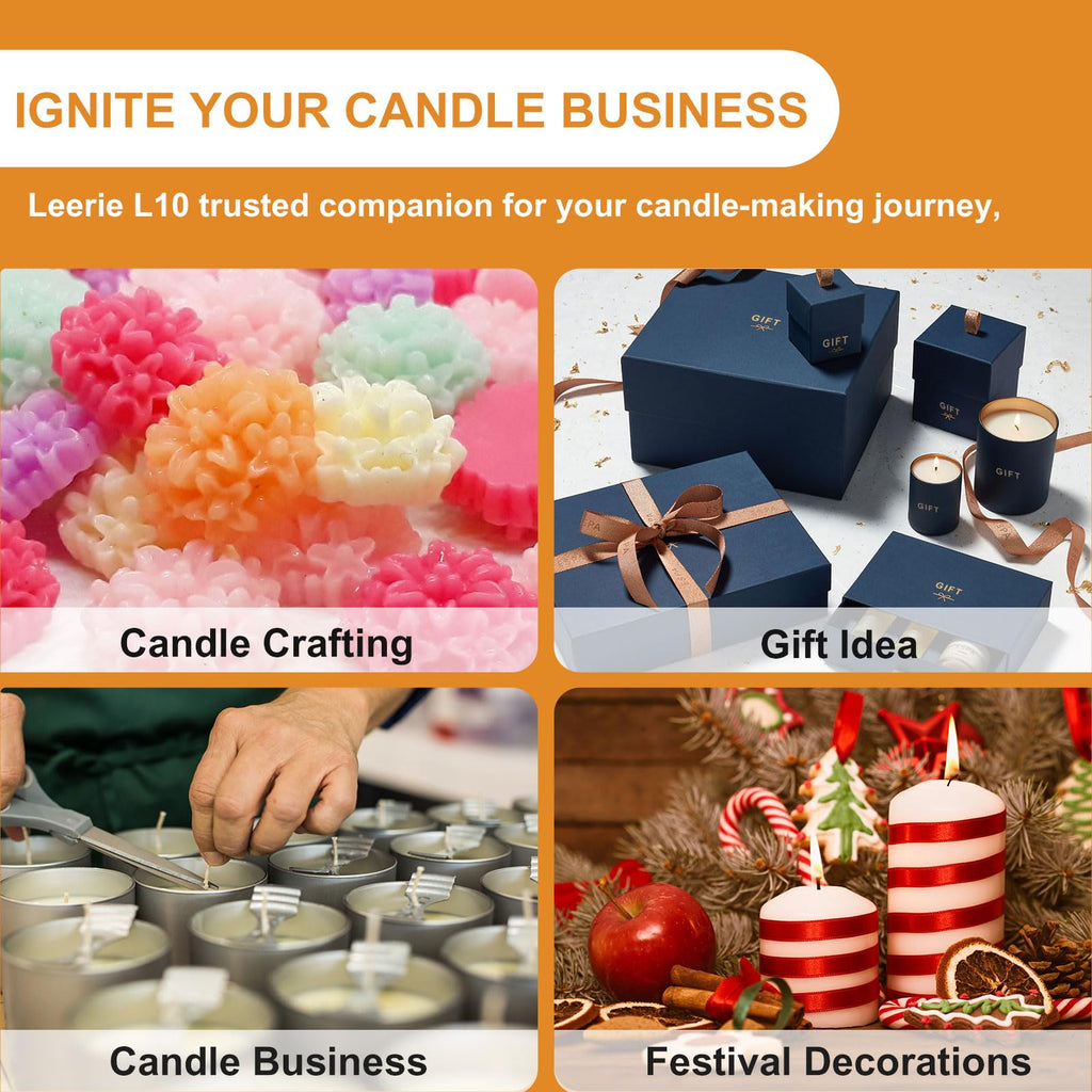 Leerie 20Lbs Commercial Wax Melter for Candle Making, L10 Extra Large Electric Wax Melting Pot Kit for Candle Making Business with Heating Core Brass Spout & Temp Control & Heat Resistant Handle