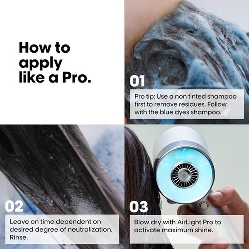 L'Oréal Professionnel Paris Vitamino Color Blue Shampoo - Neutralizes Orange Tones & Enhances Shine for Light Brown Hair