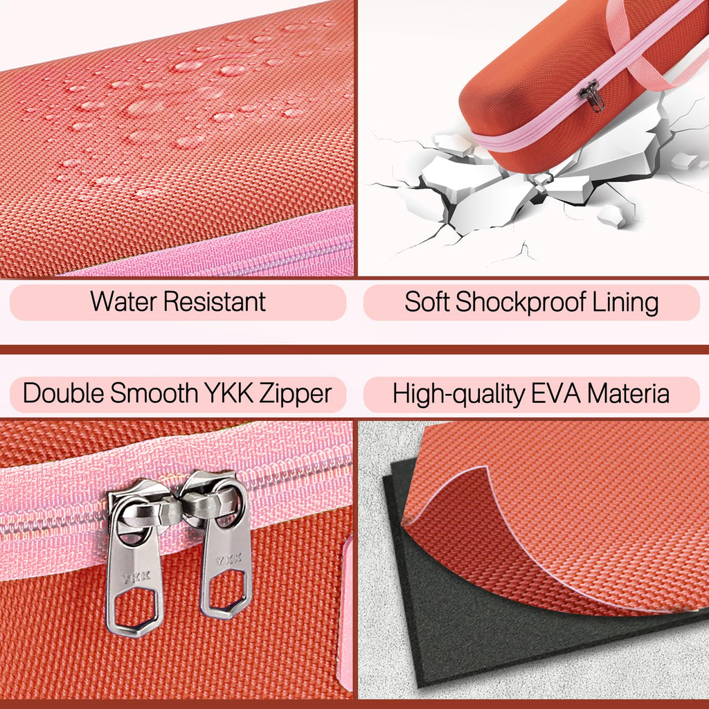 RAIACE Hard Carrying Case Compatible with dyson airstrait straightener, Travel Storage Bag. (for sale is case only) (Bronze red)