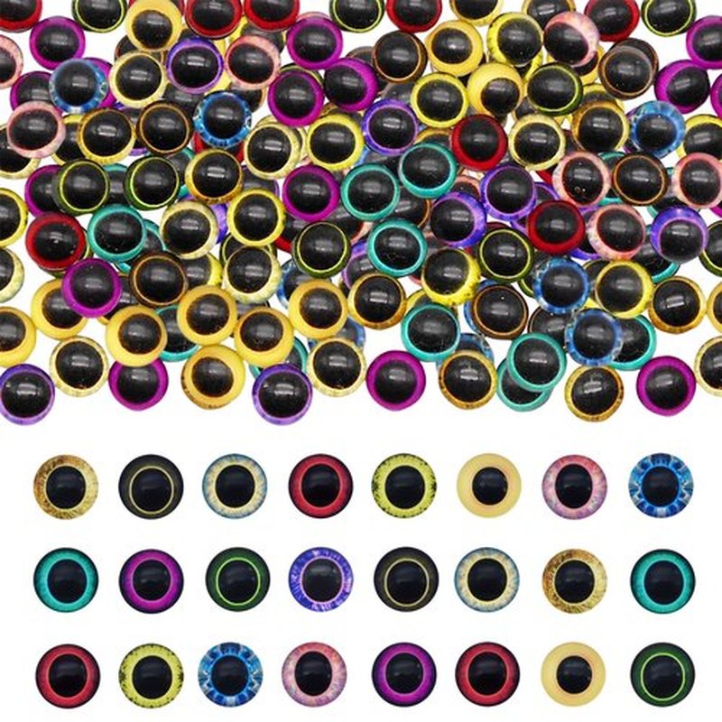 150 Pieces 6MM Mixed Dragon Eyes Beads Charms for Acrylic Nails Art Decoration Jewelry Accessories Manicure Craft Supplies 0.24inches (Color B)